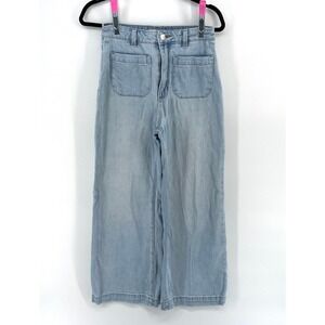 Rollas High Rise Wide Leg Jeans Light Wash Blue Size 27 Aussie 9 Sailor Pocket